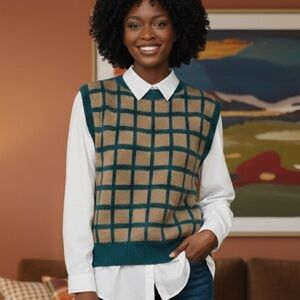 🏁Checkered Sleeveless Sweater Vest 🏁